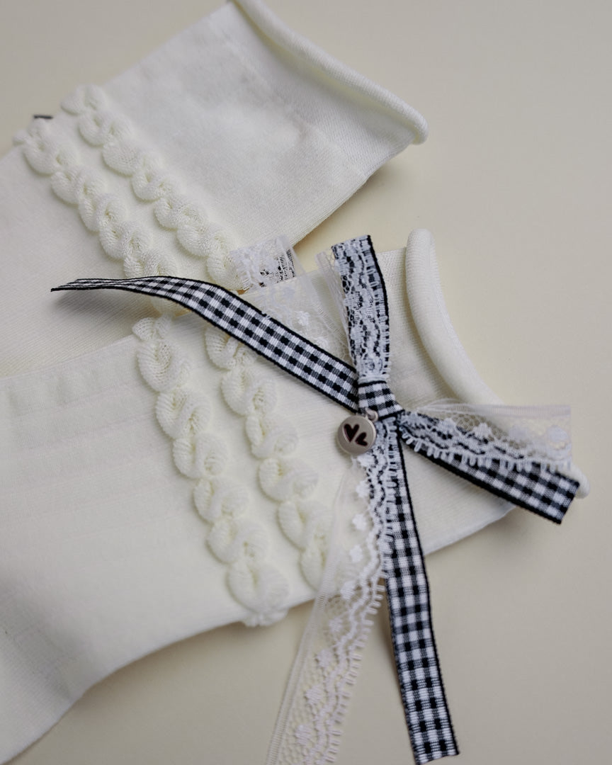 Lace Bow Women’s Cotton Crew Socks
