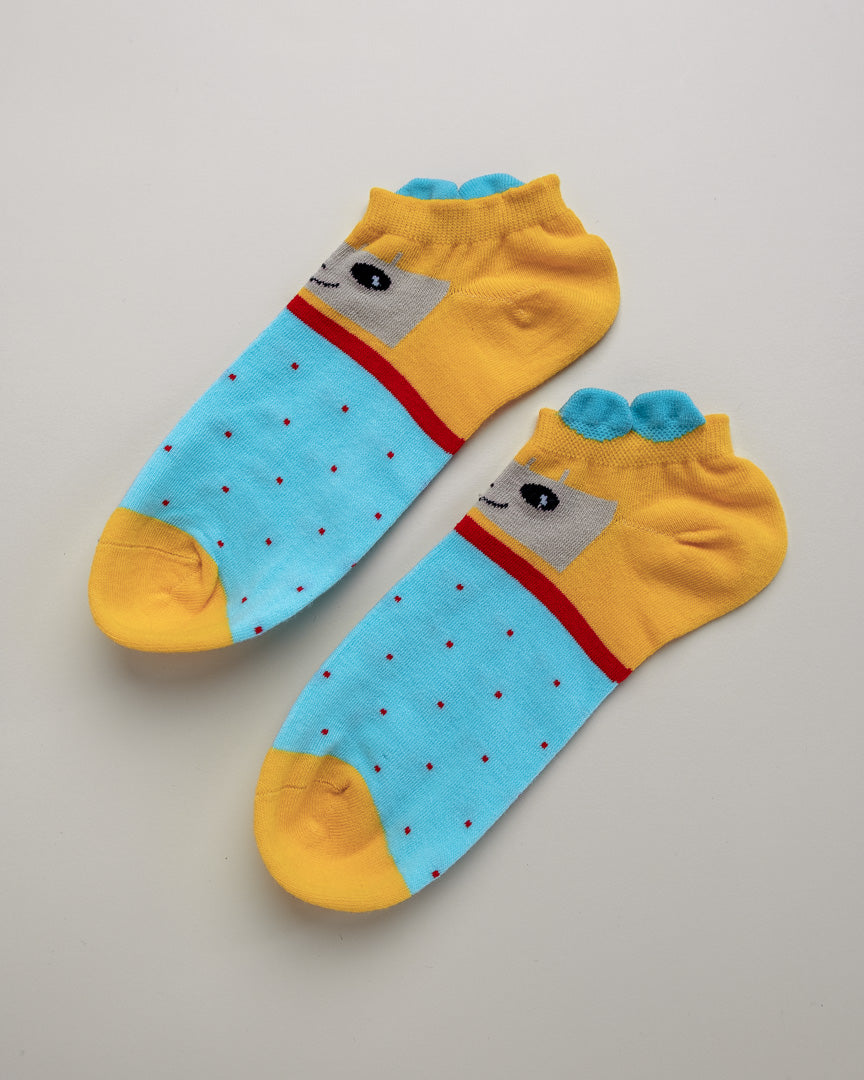Cartoon Robot – Women’s No Show Socks