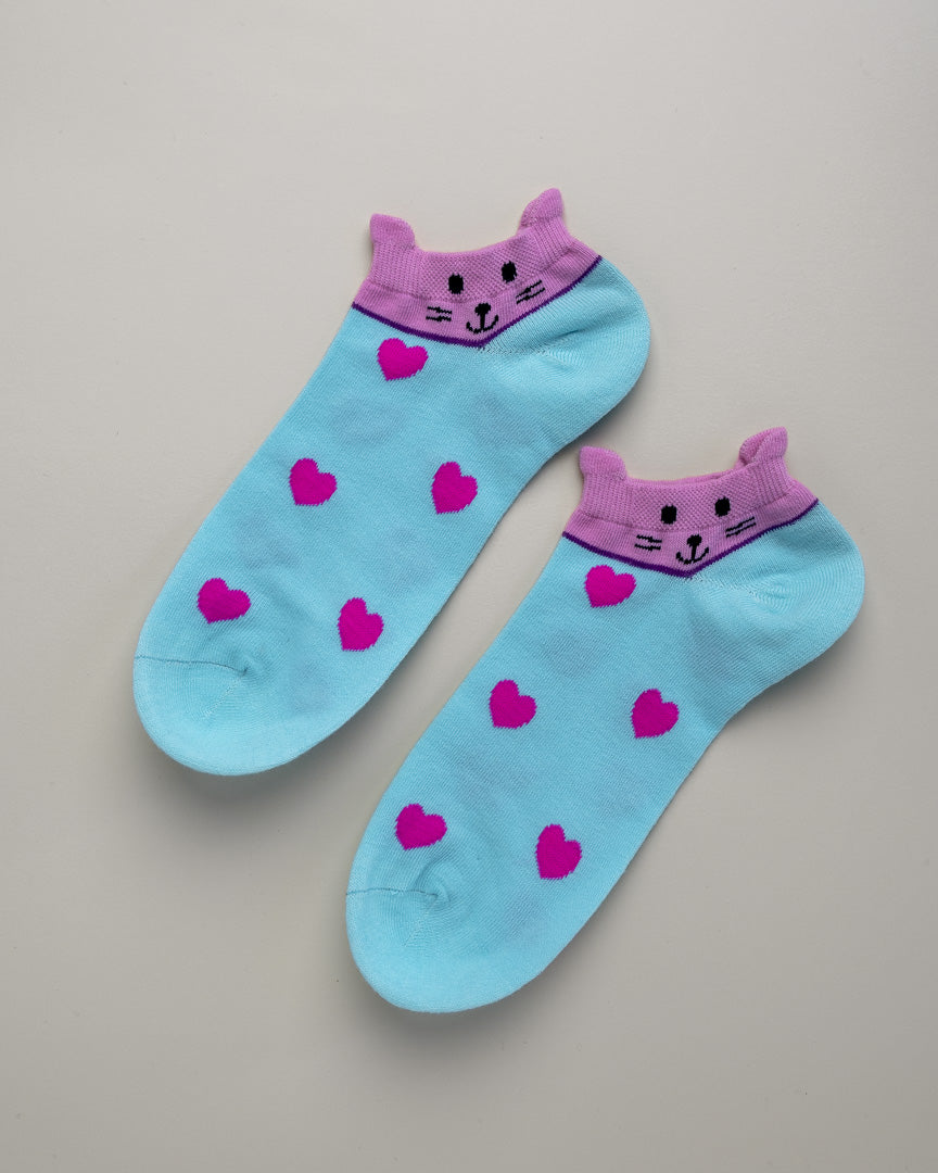 Cat & Hearts – Cute Women’s No Show Socks
