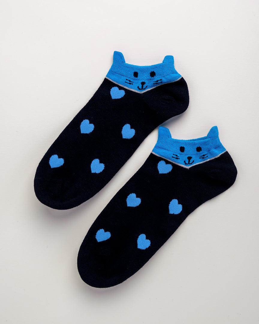 Cat & Hearts – Cute Women’s No Show Socks