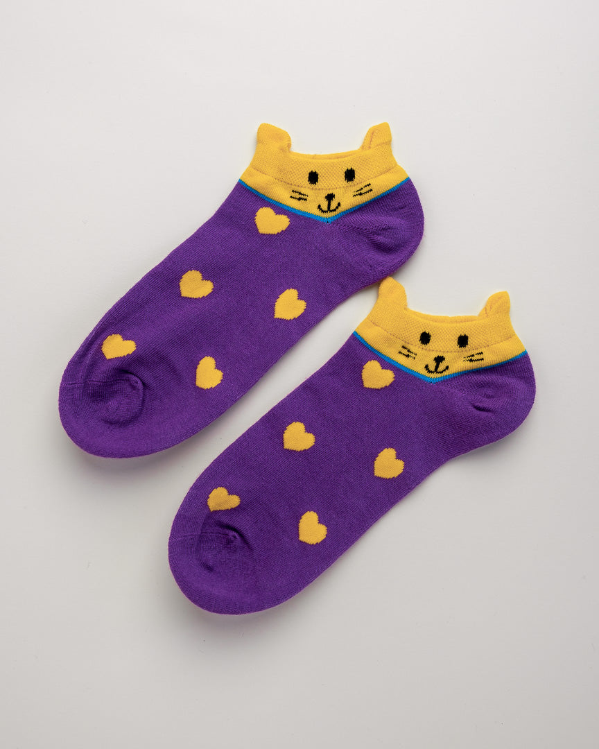Cat & Hearts – Cute Women’s No Show Socks