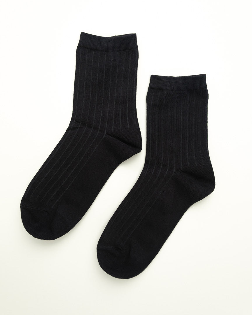 Ribbed Cotton Crew Socks