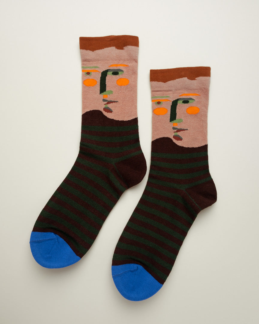 Abstract Face – Women’s Crew Socks