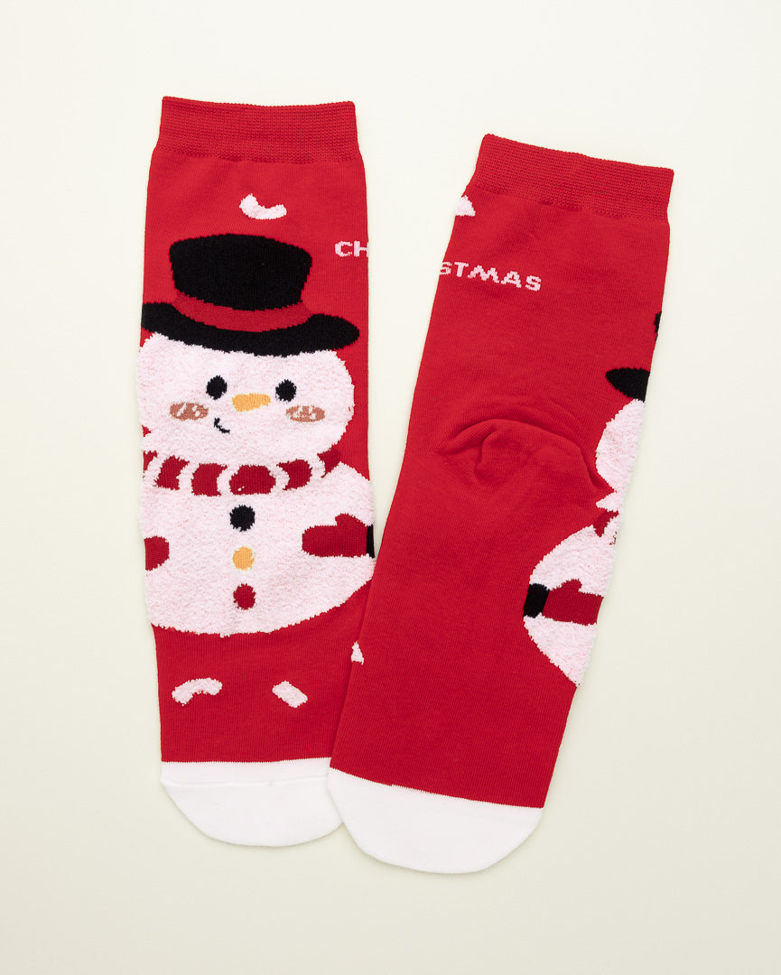 Snowman Christmas Socks – Women’s Crew Socks