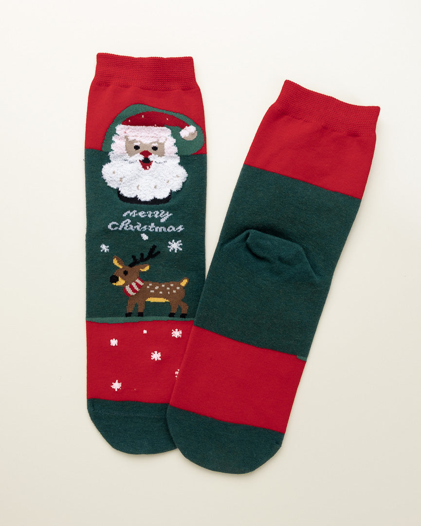 Santa & Reindeer Cheer – Women’s Crew Socks