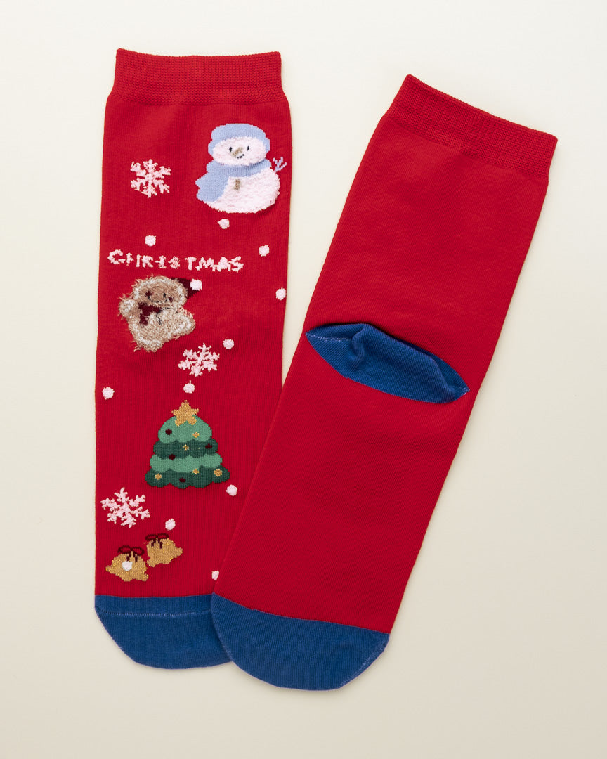 Snowy Christmas Joy – Women’s Crew Socks