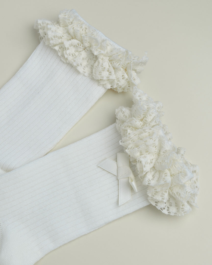 Lace Ruffle Crew Socks – Women’s Cotton Socks