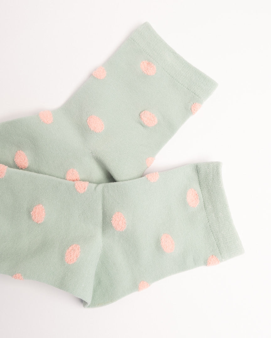 Women’s Polka Dot Combed Cotton Crew Socks – Soft Everyday Comfort Socks