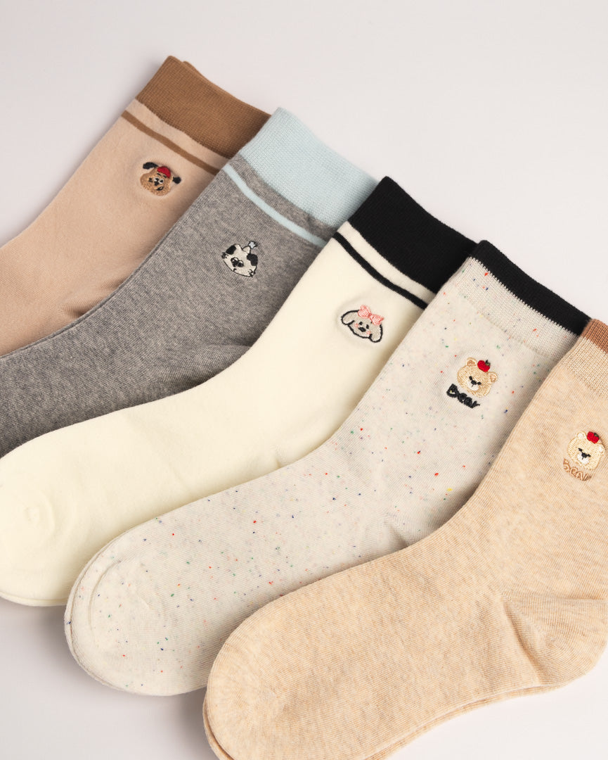 Women's Cute Puppy Cotton Crew Socks – Soft Everyday Socks