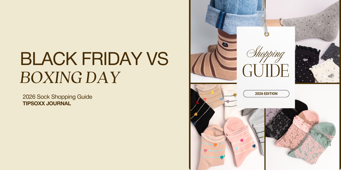 Black Friday vs Boxing Day 2026 sock shopping guide cover image by TipSoxx