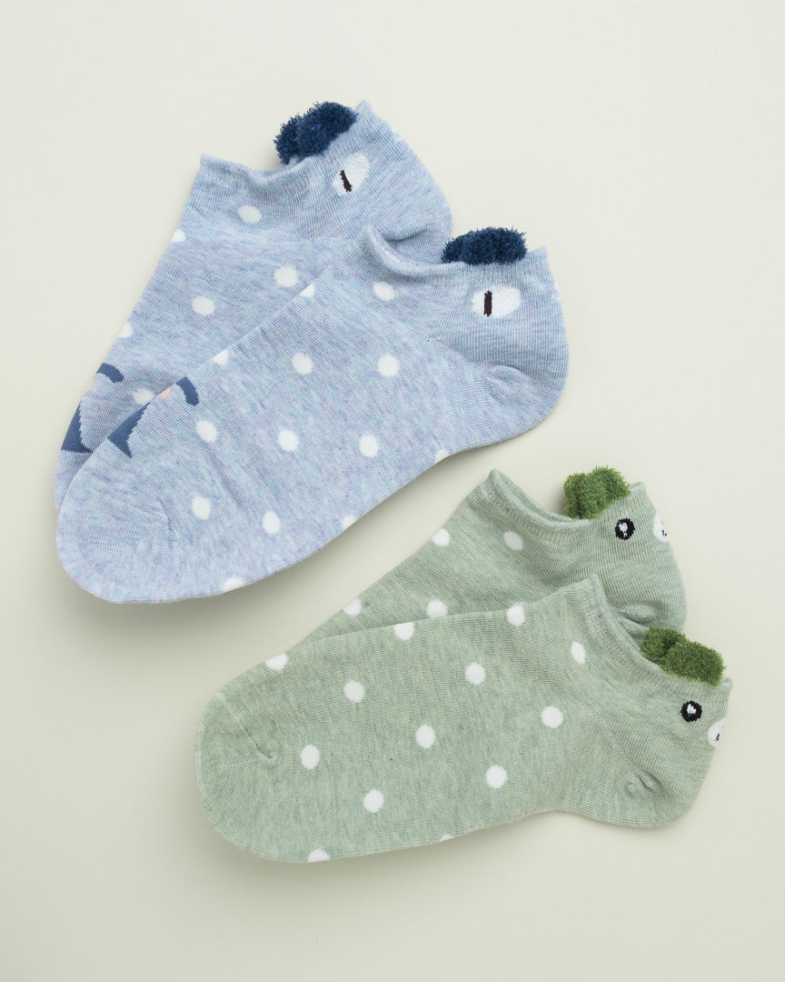 Women’s cotton ankle socks with polka dots, breathable no-slip everyday socks