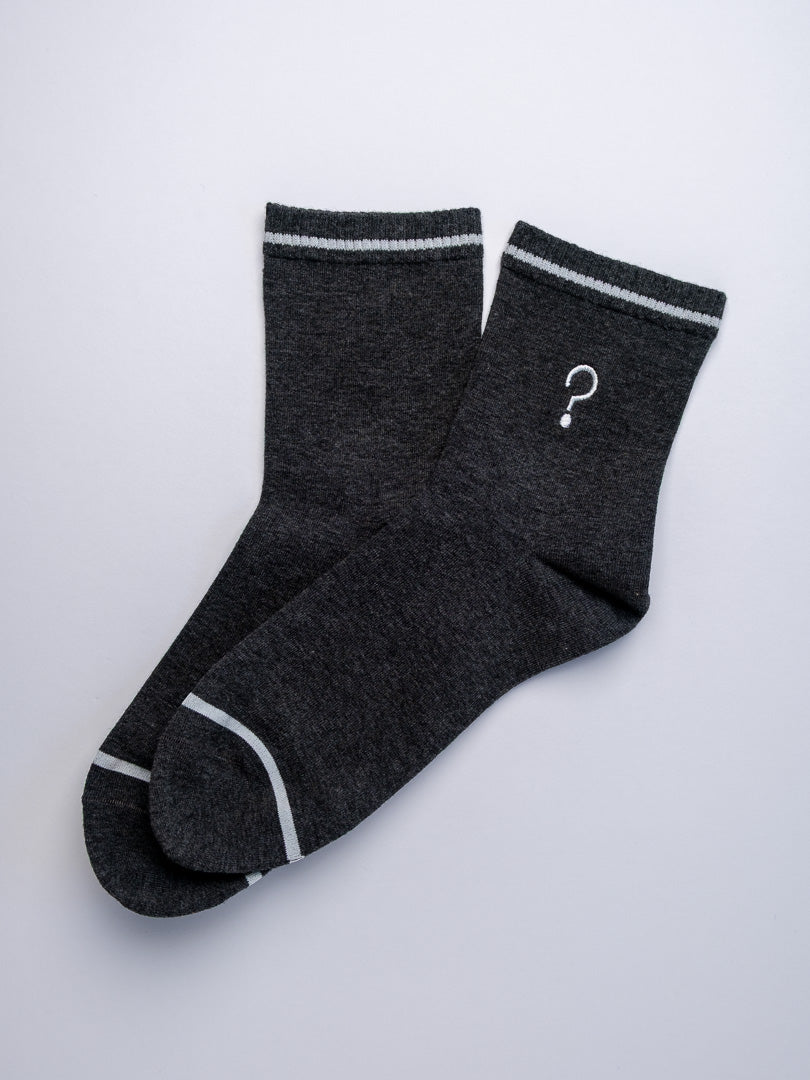 Question Mark Men’s Quarter Cotton Socks – Soft & Durable
