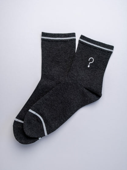 Question Mark Men’s Quarter Cotton Socks – Soft & Durable