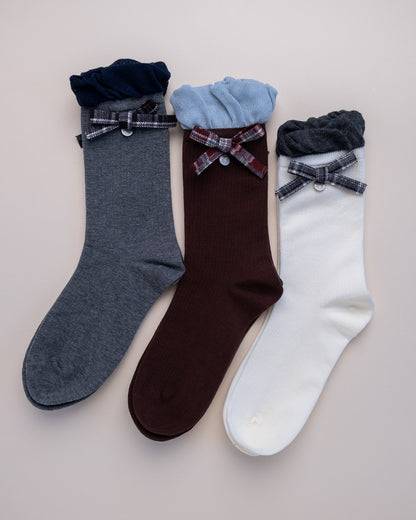 Chic Bow Women’s Cotton Crew Socks