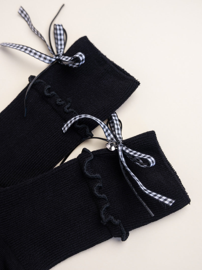 Ribbon Charm Ruffle Women’s Crew Socks
