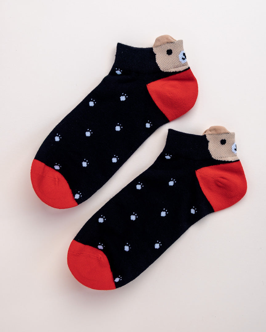 Polka Dot Bear – Cute Women’s No Show Socks