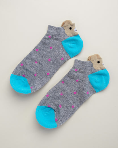 Polka Dot Bear – Cute Women’s No Show Socks
