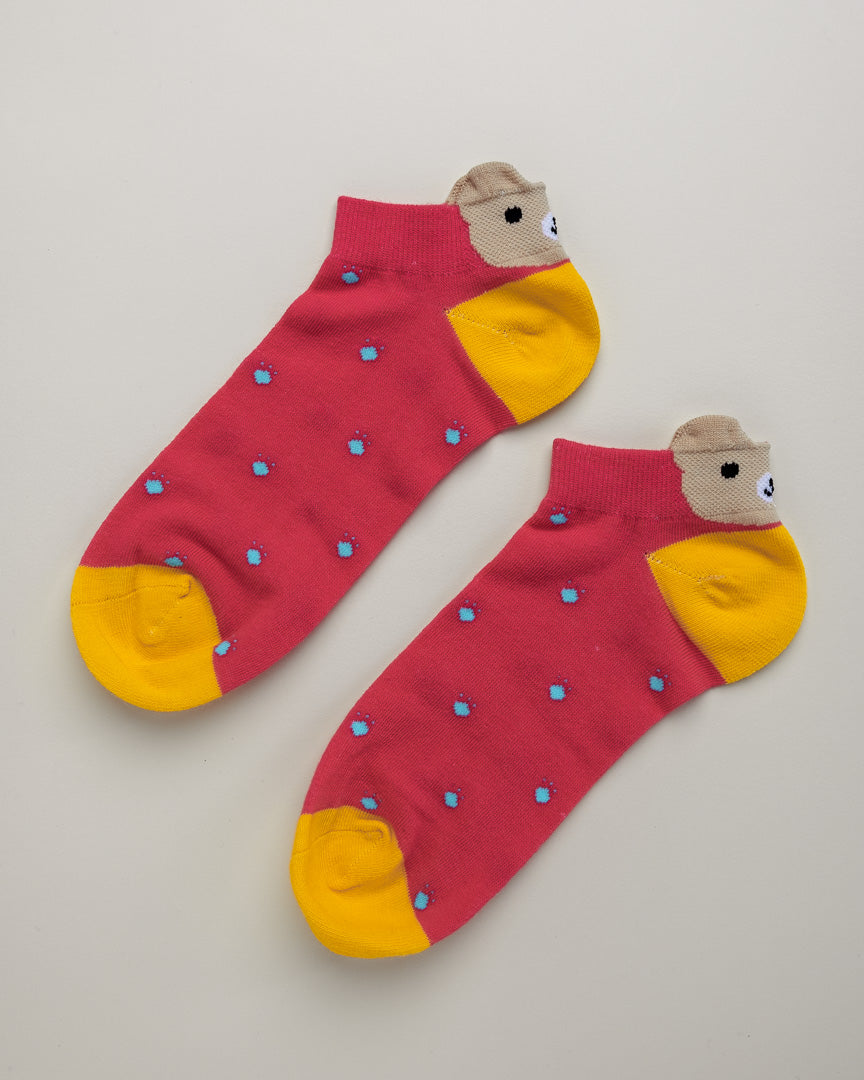 Polka Dot Bear – Cute Women’s No Show Socks