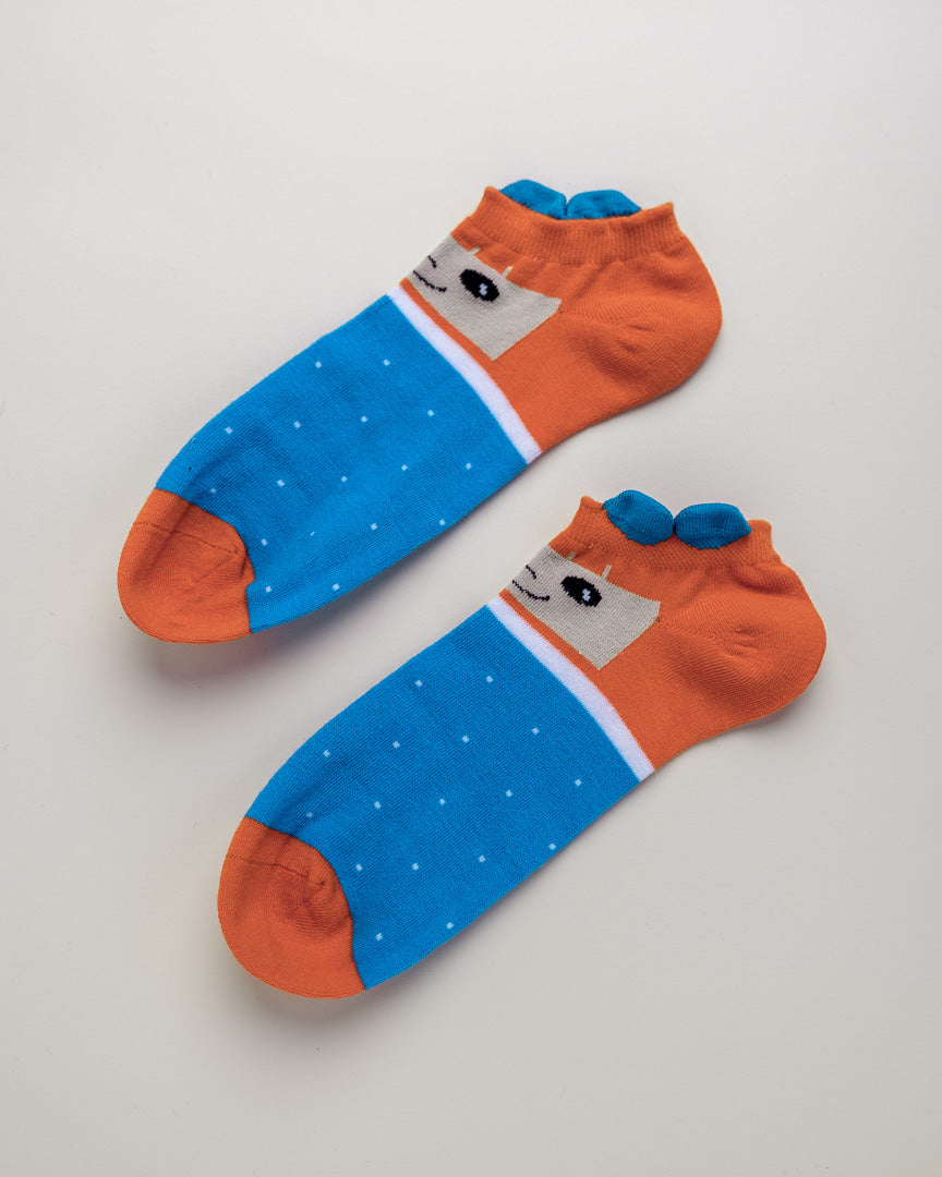 Cartoon Robot – Women’s No Show Socks