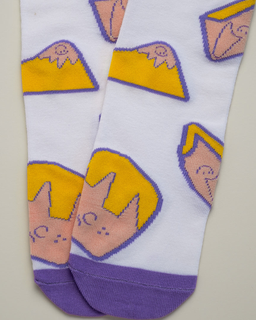 Kids’ Cartoon Face Socks – Heel-Free Crew Socks