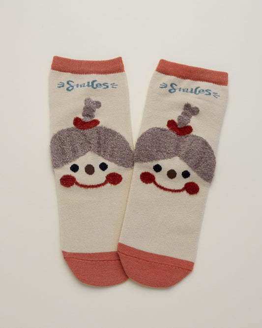Kids’ Smiley Face Socks – Heel-Free Cotton Crew Style