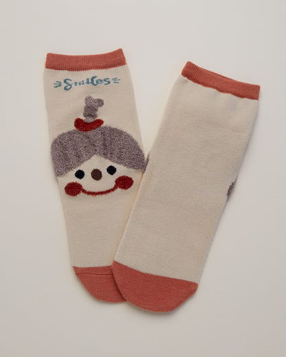 Kids’ Smiley Face Socks – Heel-Free Cotton Crew Style