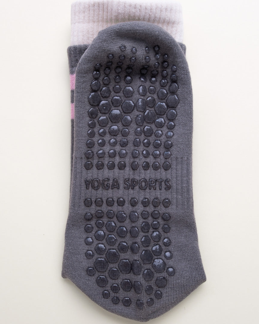 Striped Pilates & Yoga Grip Socks – Non-Slip Women’s Crew Socks