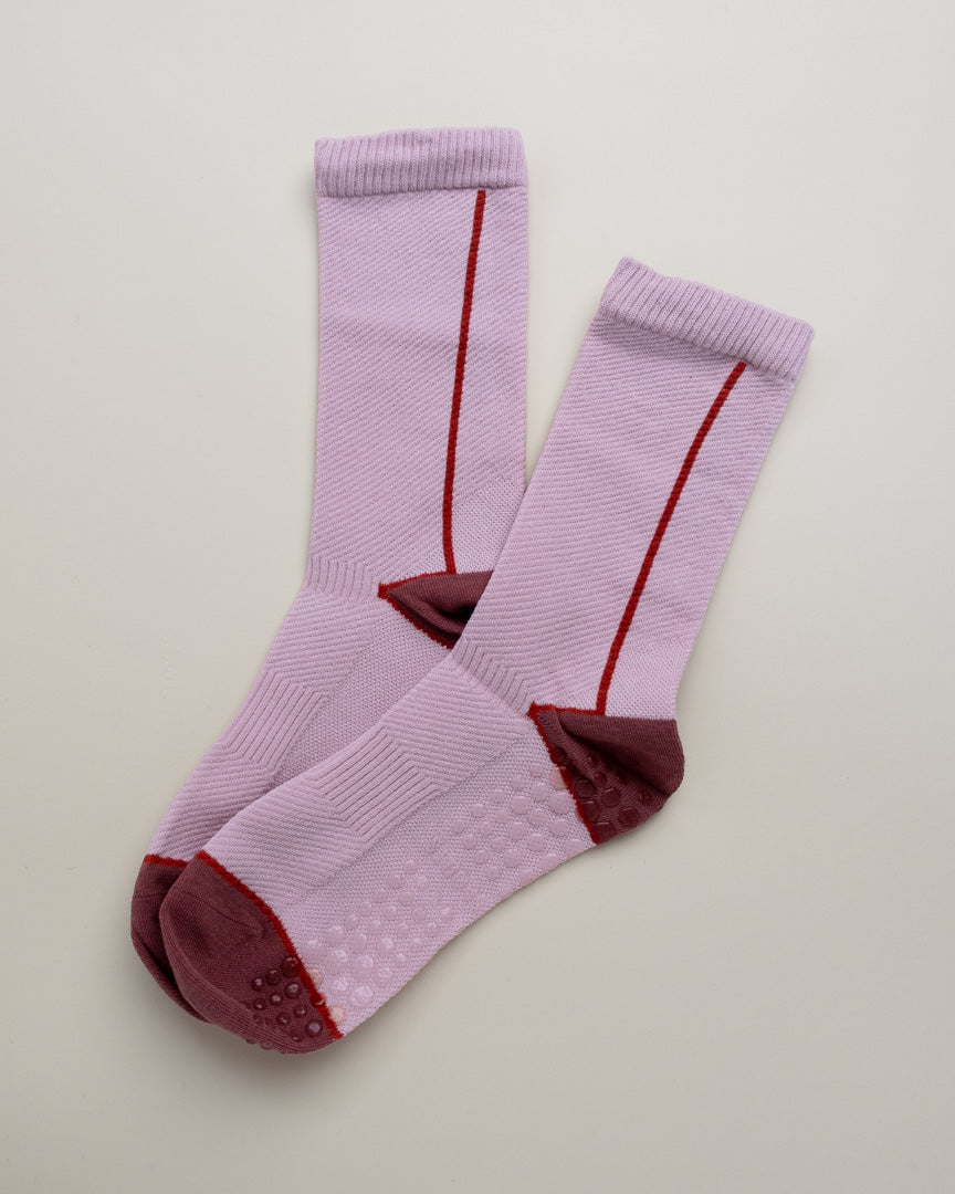 Color Block Grip Socks – Non-Slip Pilates & Yoga Women’s Crew Socks