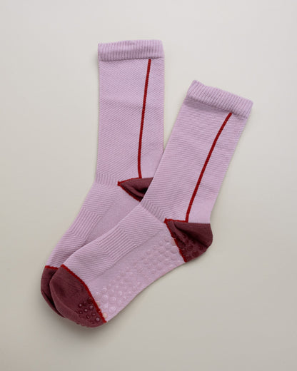 Color Block Grip Socks – Non-Slip Pilates & Yoga Women’s Crew Socks