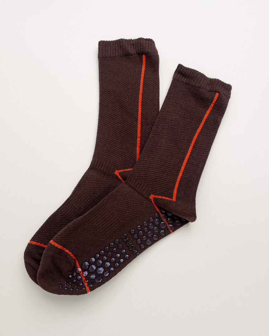 Color Block Grip Socks – Non-Slip Pilates &amp; Yoga Women’s Crew Socks