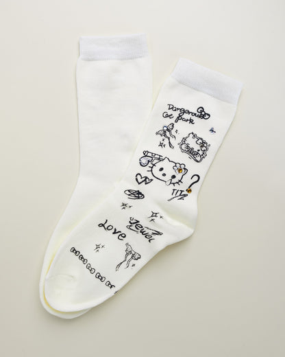 Cute Cartoon Graphic Women’s Crew Socks