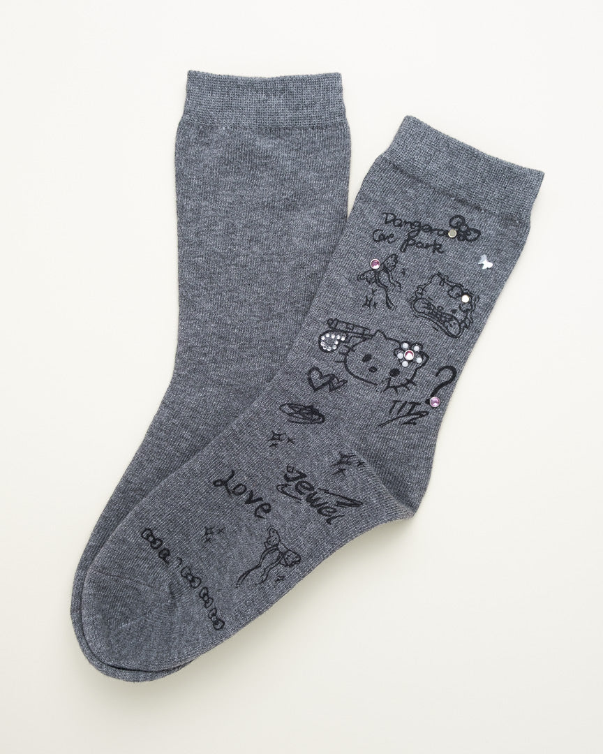 Cute Cartoon Graphic Women’s Crew Socks