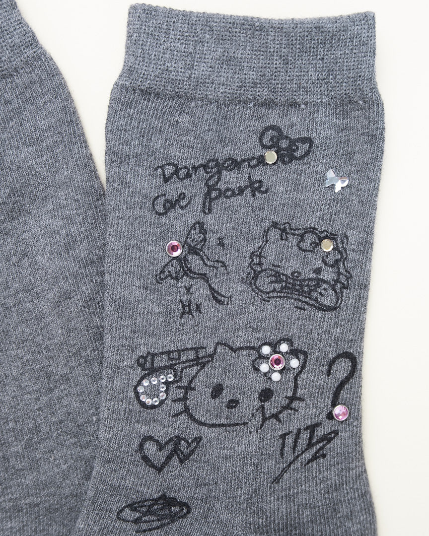 Cute Cartoon Graphic Women’s Crew Socks