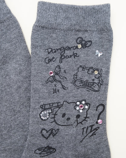 Cute Cartoon Graphic Women’s Crew Socks