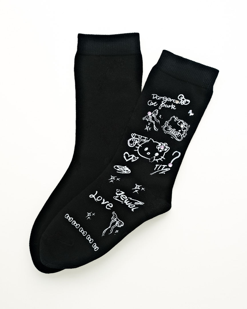 Cute Cartoon Graphic Women’s Crew Socks