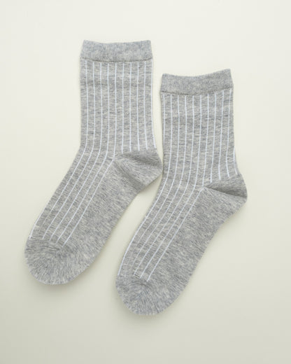 Ribbed Cotton Crew Socks