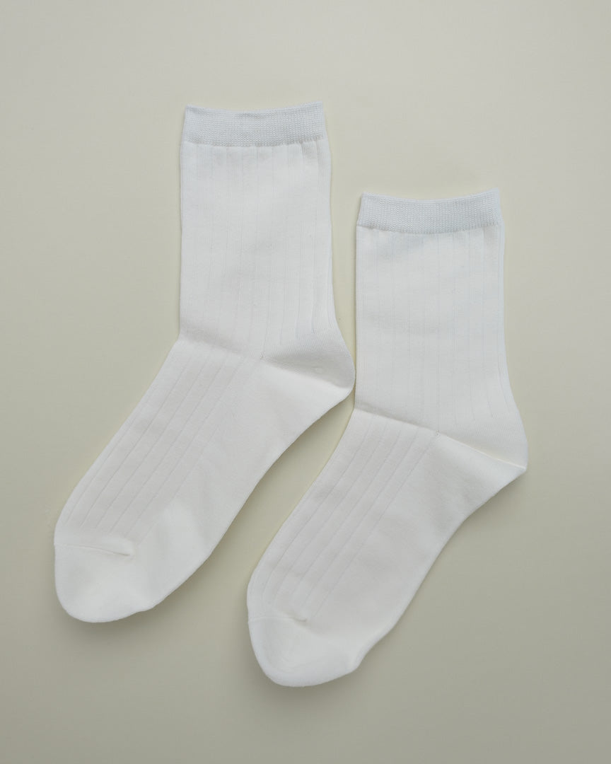 Ribbed Cotton Crew Socks