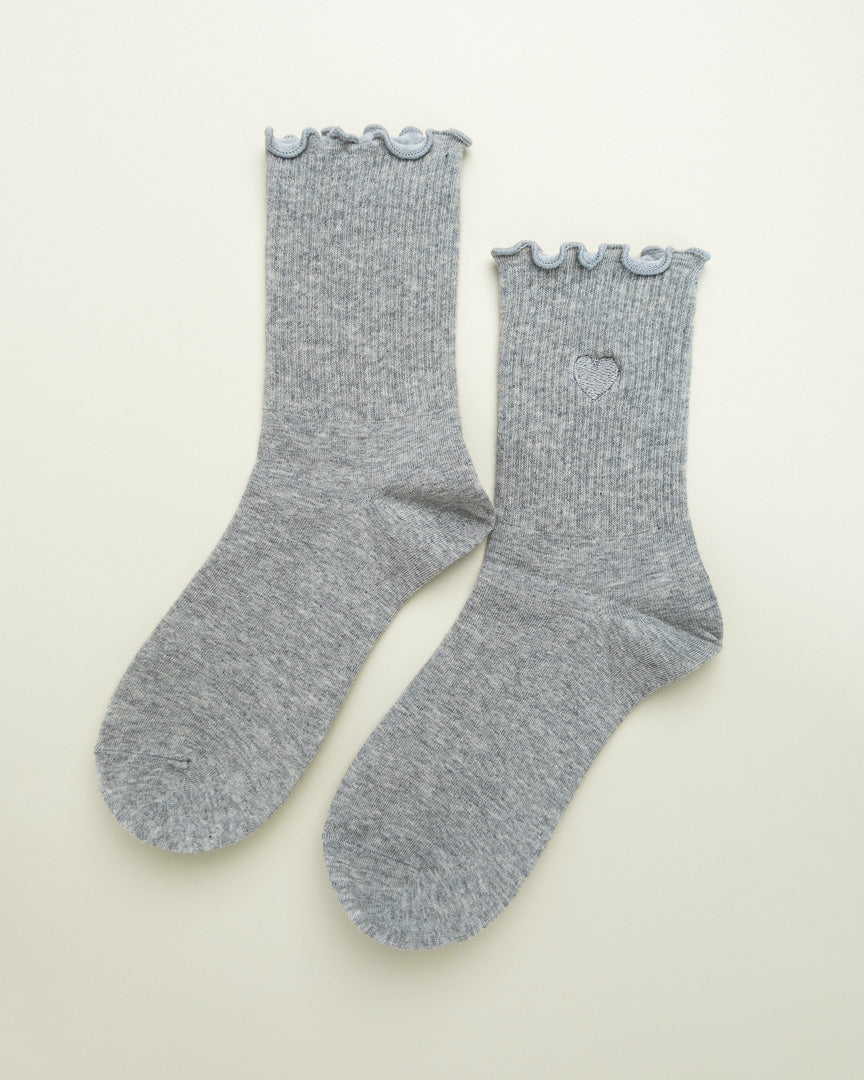 Sweet Heart Ruffle – Women’s Crew Socks