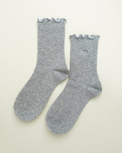 Sweet Heart Ruffle – Women’s Crew Socks