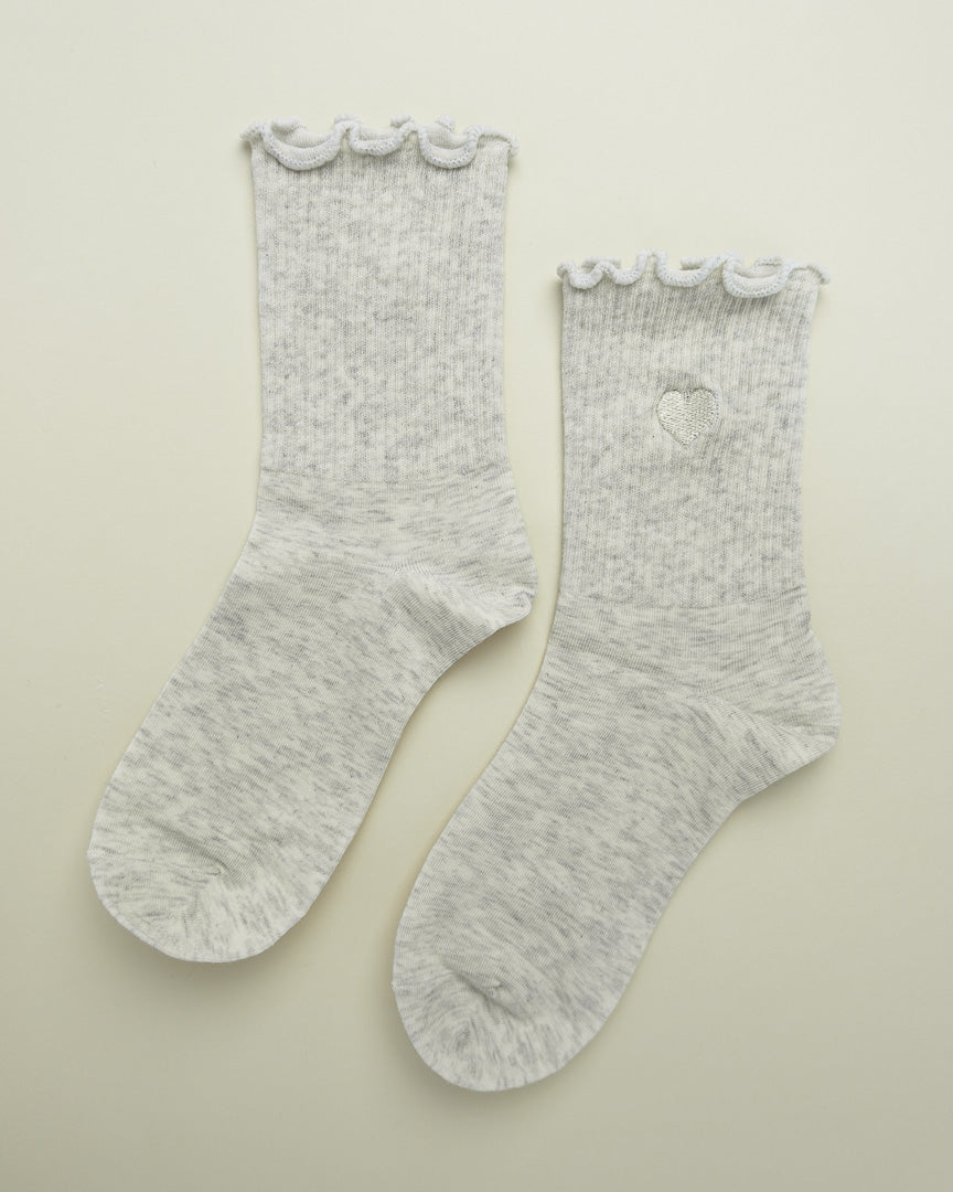 Sweet Heart Ruffle – Women’s Crew Socks