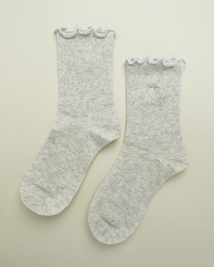 Sweet Heart Ruffle – Women’s Crew Socks