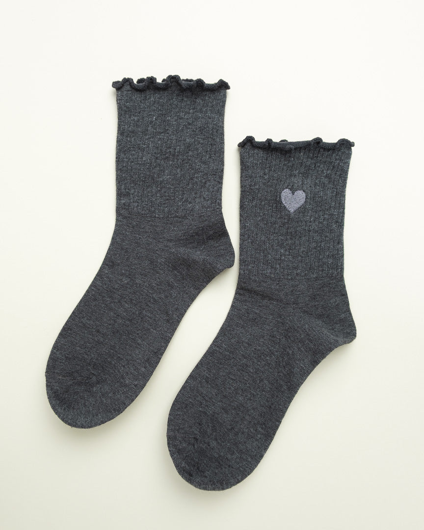 Sweet Heart Ruffle – Women’s Crew Socks