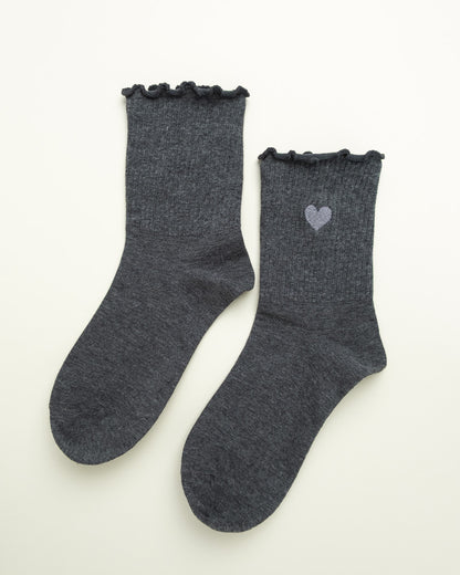 Sweet Heart Ruffle – Women’s Crew Socks