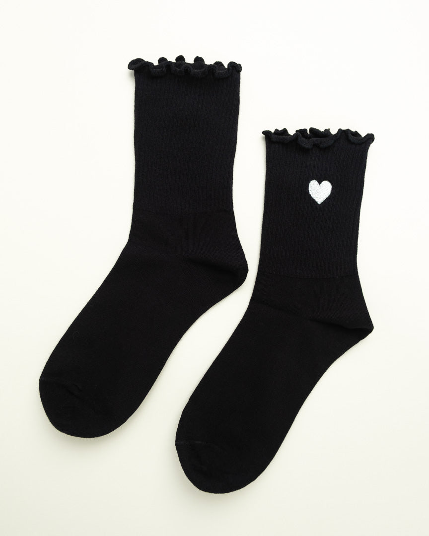 Sweet Heart Ruffle – Women’s Crew Socks