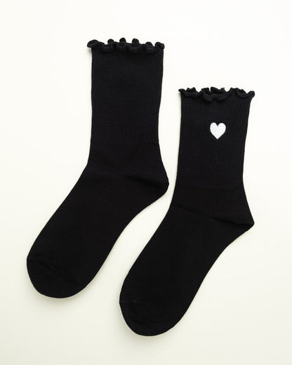 Sweet Heart Ruffle – Women’s Crew Socks