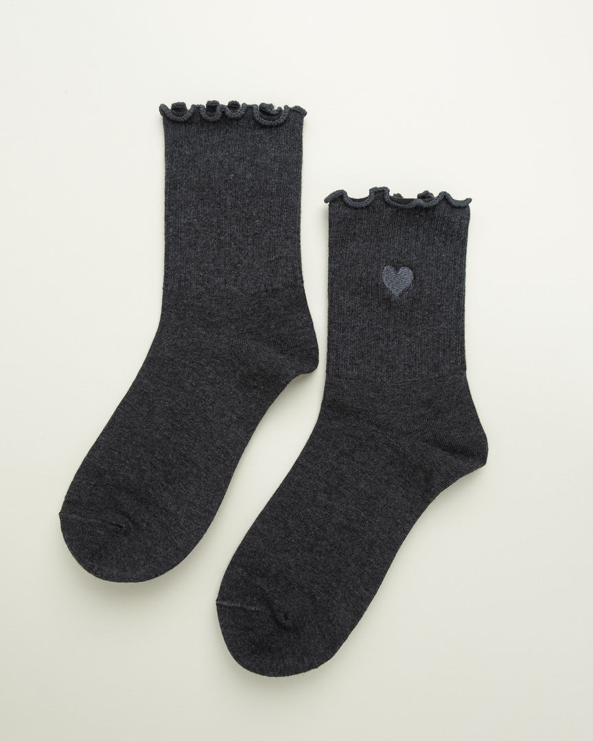 Sweet Heart Ruffle – Women’s Crew Socks