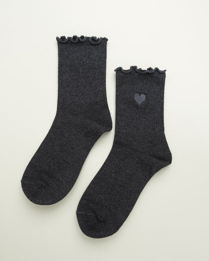 Sweet Heart Ruffle – Women’s Crew Socks