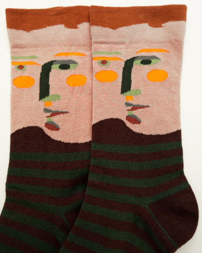 Abstract Face – Women’s Crew Socks