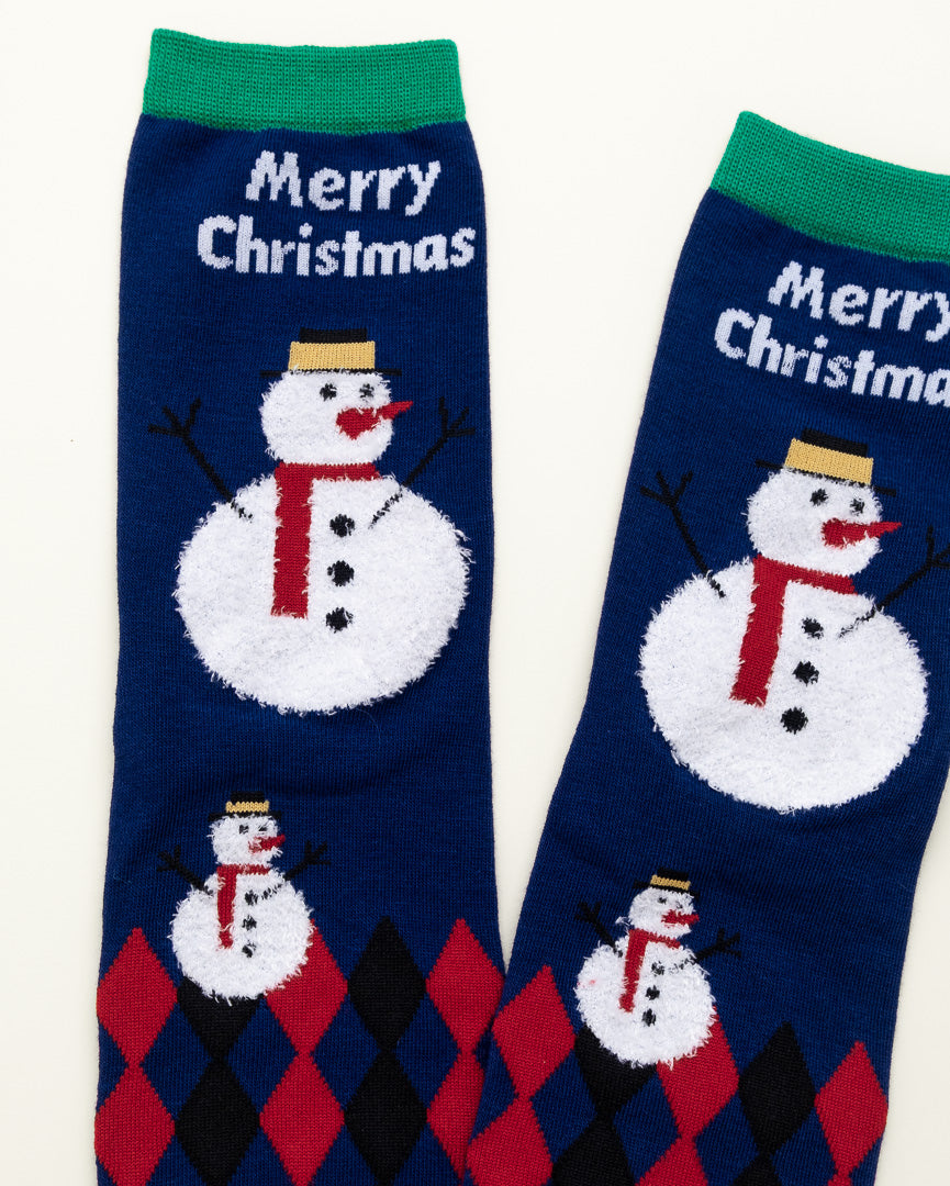 Snowman Christmas Socks – Women’s Crew Socks