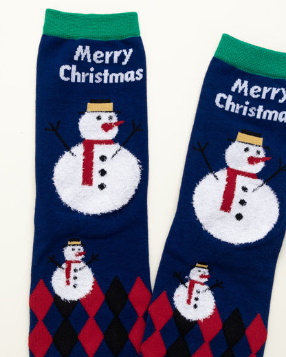 Snowman Christmas Socks – Women’s Crew Socks